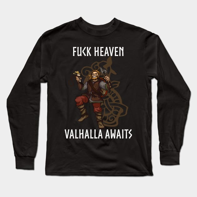 Valhalla Norse Mythology Long Sleeve T-Shirt by Styr Designs